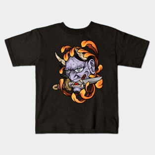 Floral demon mask Kids T-Shirt